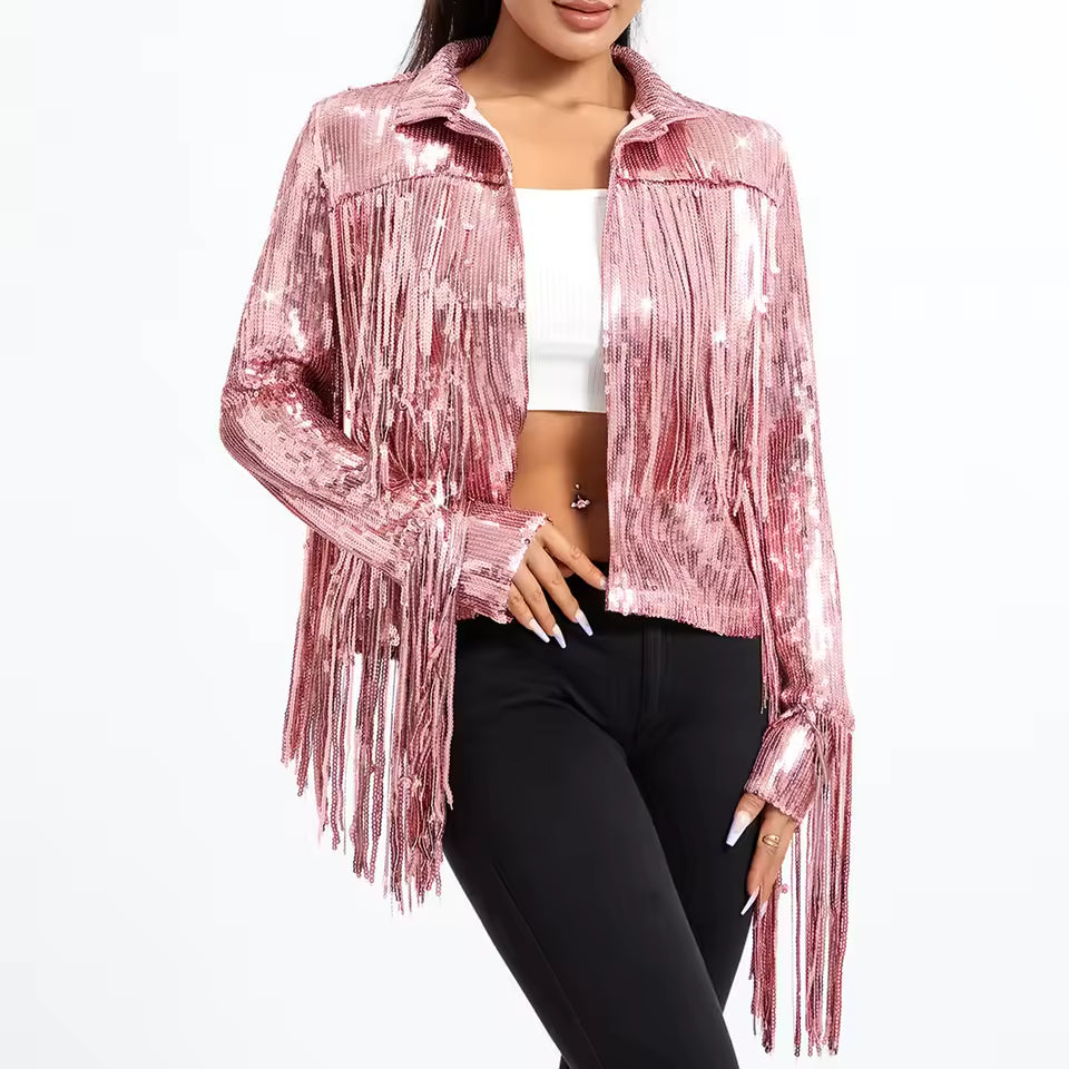 Sterlling Sequin Fringe Jacket